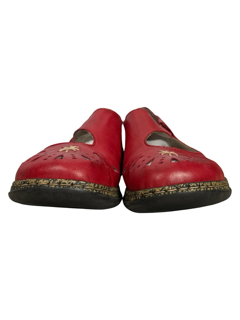 Rieker Daisy Red Mary Janeās Slip-On Leather Comfort Shoes Size 9 - Picture 3 of 12